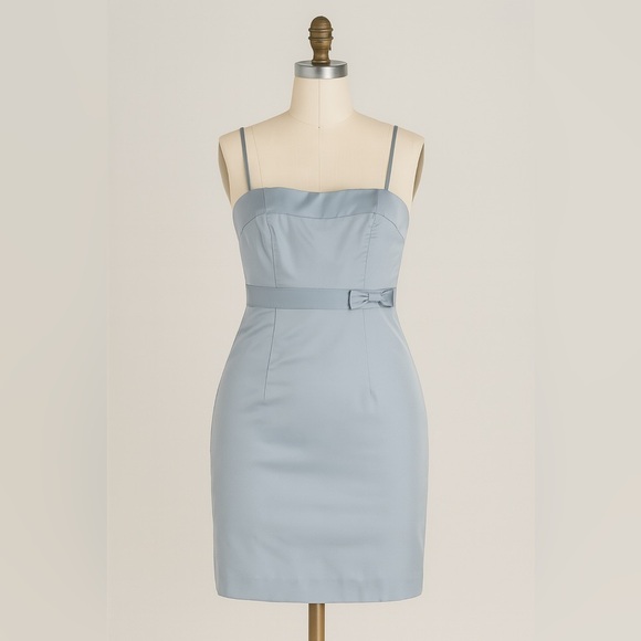 J. Crew 100% silk wedding guest dress blue sheath size 8 - Picture 1 of 7